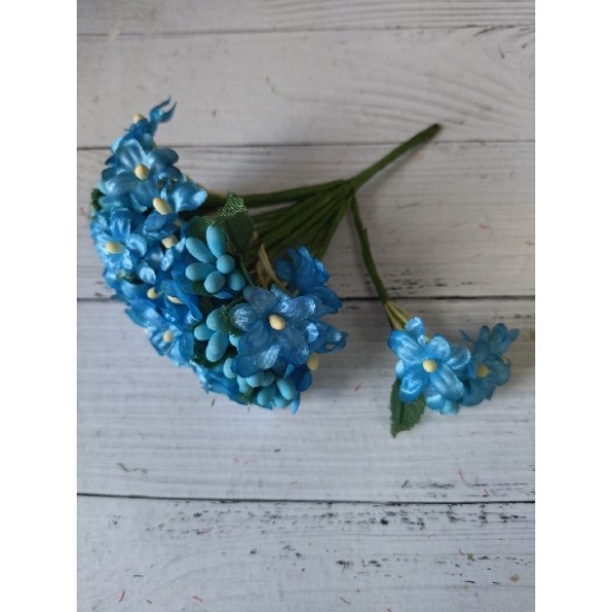 Мелкоцветковые букетики (12 шт)  цв. синий, цена за пучок